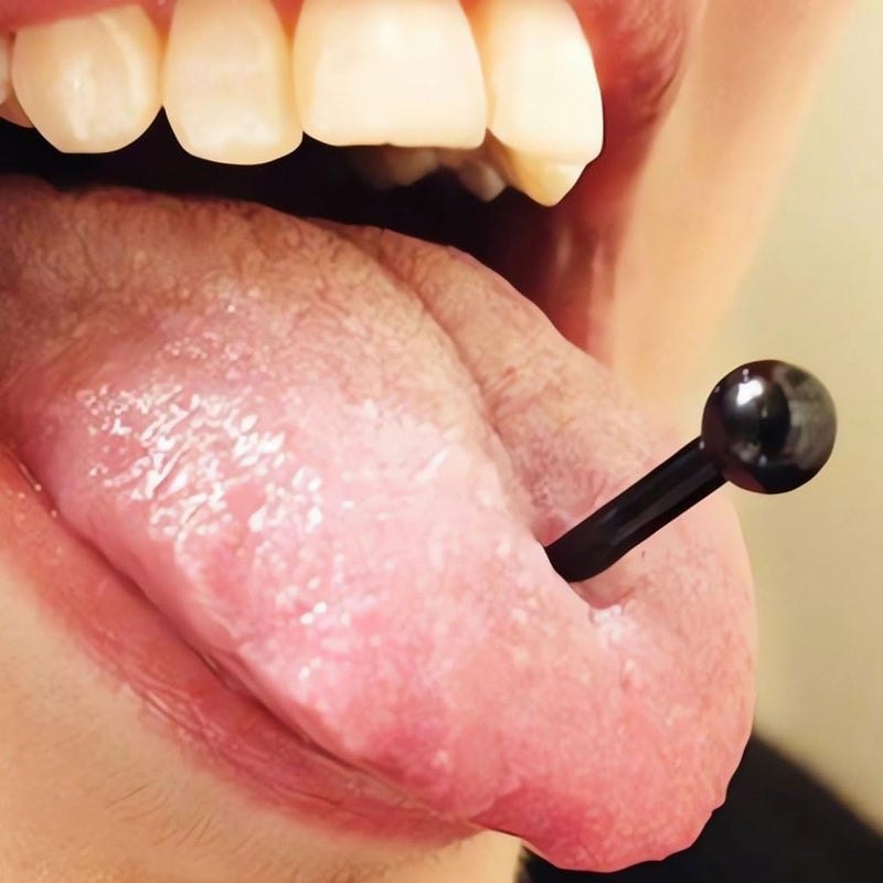 NewkeepsR 20G/18G/16G/14G/12G/10G Medical Implant Steel Nipple Tongue Piercing Barbell,Industrial Tongue Cheek Dimple Bars - Image 3